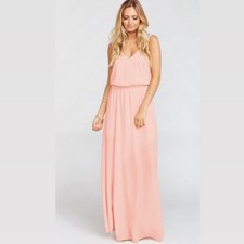 Show Me Your Mumu Kendall Maxi Dress Frosty Pink Crisp Size XXS NWOT