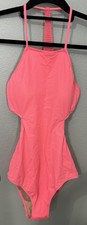 Victoria's Secret Women's One Piece Swimsuit Pink Adjustable Halter Stretch M