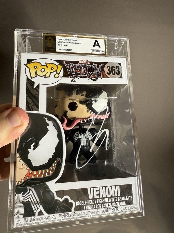 Venom Funko Pop Signed By Tom Hardy Marvel COA
