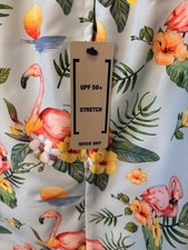 Men's Flamingo Swim Shorts by George UPF 50 Stretch Size XL , 7" Inseam New