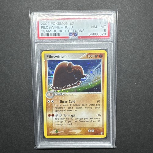 Pokémon Piloswine EX Team Rocket Returns #13/109 Holo PSA 8 2004 English