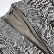 Austin Reed Mens 42L Blazer Gray Micro-Check Two Button Wool Sport Coat
