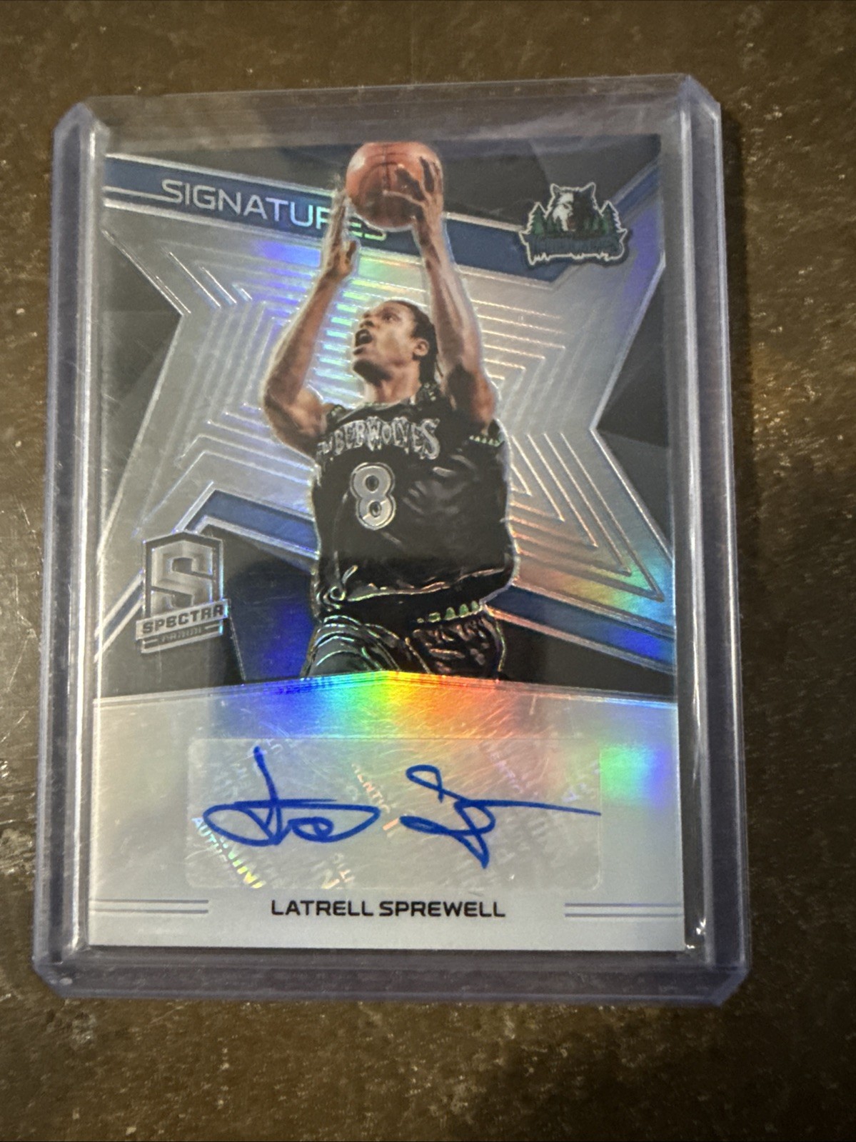 2018 Panini Spectra Signatures Prizm # 42/75 Latrell Sprewell #SG-LTS HOLO Auto