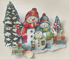 2 XL Snowman Patches - Iron On Fabric Appliques, Christmas, Winter