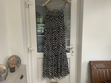 South Petite Maxi Dress Black & White Size 14