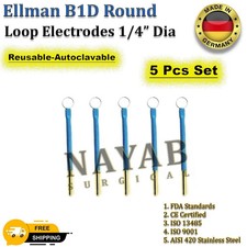 Ellman B1D Round Loop Electrodes 1/4" Dia Reusable-Autoclavable 5 Pcs Set