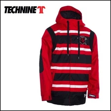 Technine Rugby Shell Snowboard Jacket, Men's Size Medium, Red Stripe New