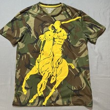 Camisa Polo Sport Ralph Lauren Para Hombre Talla M Camuflada Amarilla Big Pony Performance