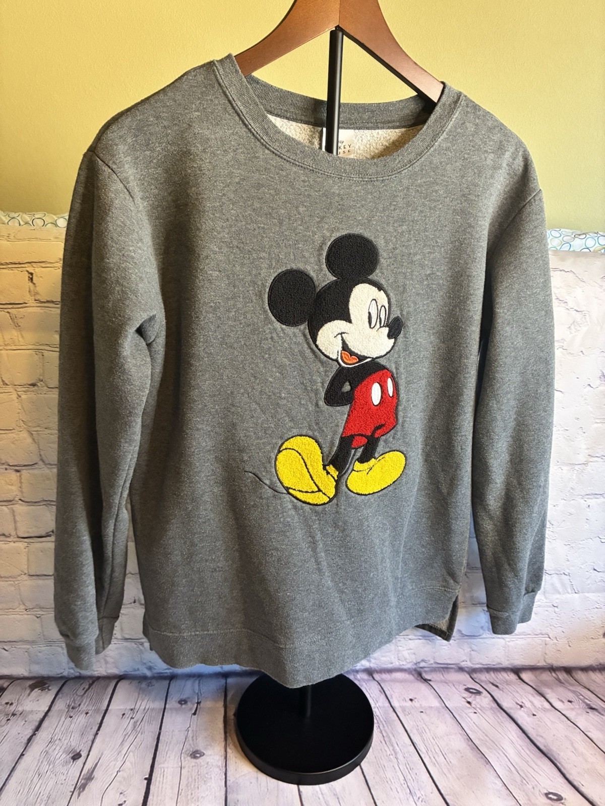 DISNEY Chenille Patch Print Mickey Mouse Sweatshi… - image 1