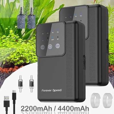 Aquarium Luftpumpe Akku Sauerstoffpumpe USB Teich Garten & Aquarium 2200/4400mAh