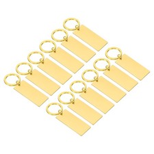 12Pcs Metal Stamping Metal Keychain Blanks Stamping Tags Gold Tone