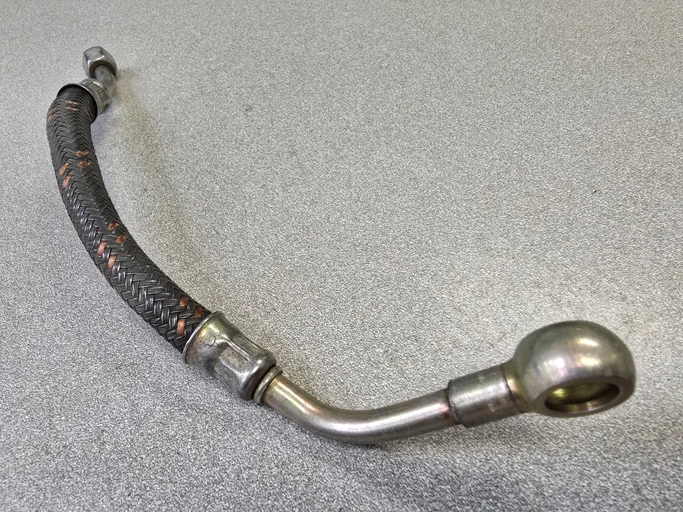 VERY NICE BRAIDED ORIGINAL PORSCHE 911 914-6 930 RIGHT SIDE CAM CARRIER OIL LINE - Image 3 of 4