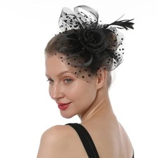 Fascinators Tea Party Hat for Women - Kentucky Church Derby Medium Black Style