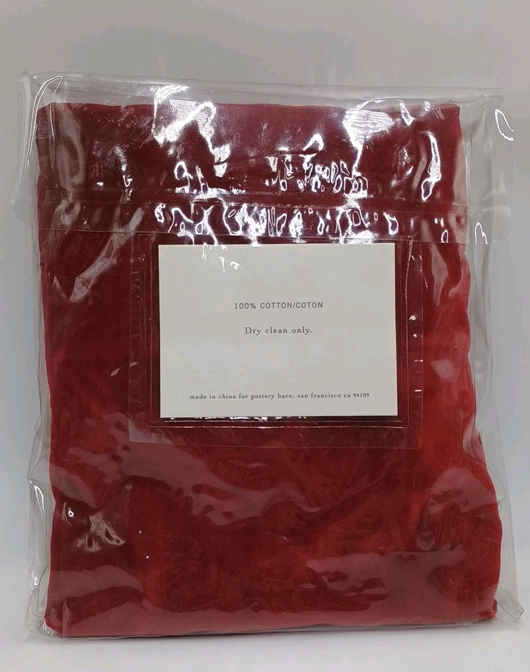 Pottery Barn Red Velvet Dining Chair Cover - Side Chair -New 100% Cotton - Image 3 of 3