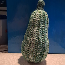 Handmade Crocheted Green Pumpkin Ornament Halloween Decor Ornaments