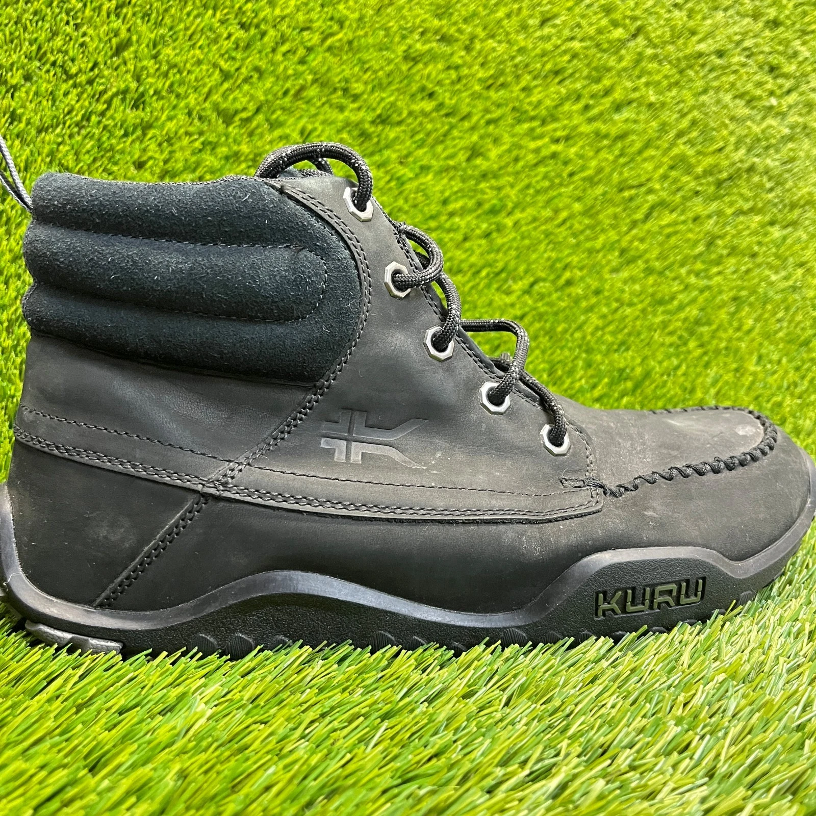 Kuru Quest Mens Size 9.5 Black Outdoor Walking Leather Camp Hiking Lace Up Boots