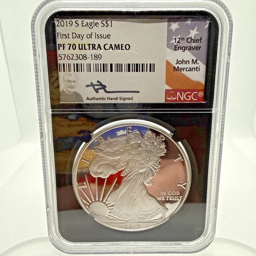 🦅 2019-S American Silver Eagle — PF70 Ultra Cameo — Mercanti signed