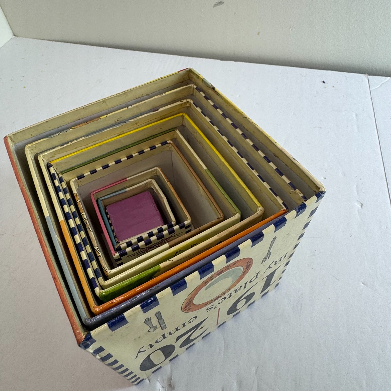 Mother Goose Building Blocks Set 1995 WJ Fantasy Stacking Nesting Blocks Kids