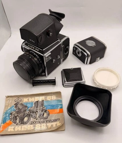 Vintage Kiev 88 TTL Medium Format Film Camera Set with Lens + Accessories + Case