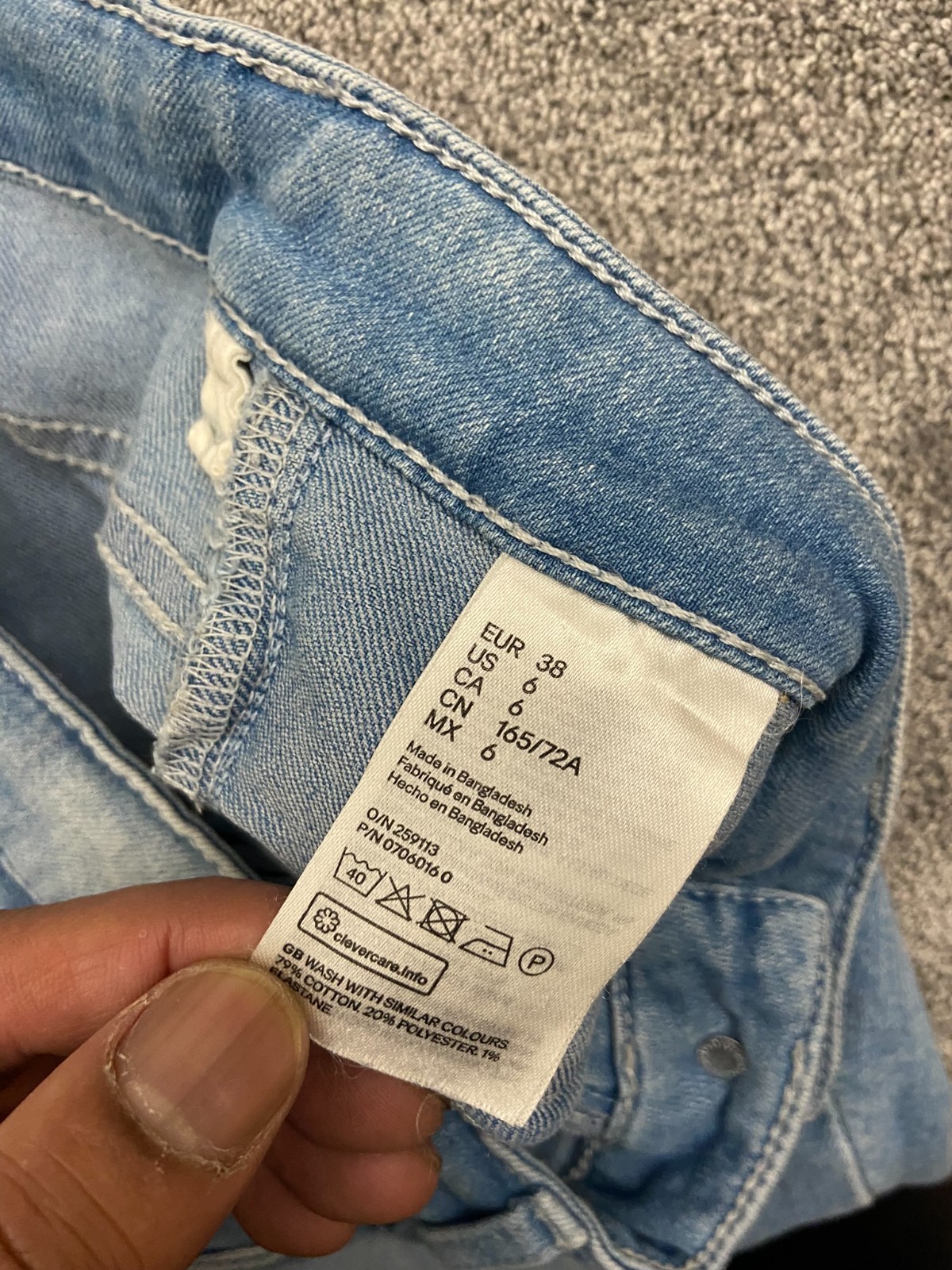 H&M divided women's jeans skinny size 10 zip up mid rise W28-30 in leg 28 thumbnail 9