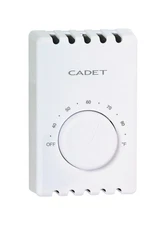 Cadet White 120V Rectangle 2-Pole Line Voltage Thermostat for Electric Baseboard