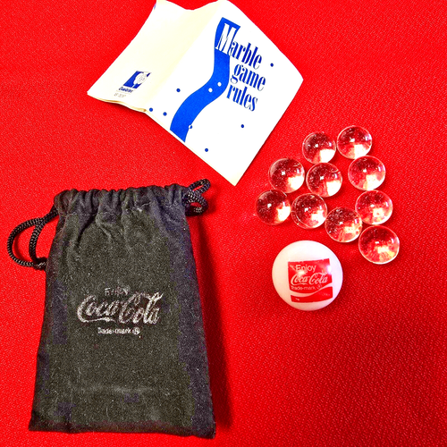 Vintage Coca-Cola Marble Game with Pouch/Bag & Instruction Booklet