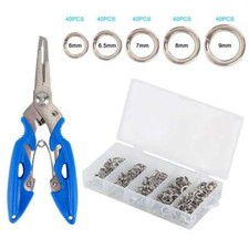 200pcs Stainless Steel Fishing Lures Split Rings 5 Size For Fish Snap Connector