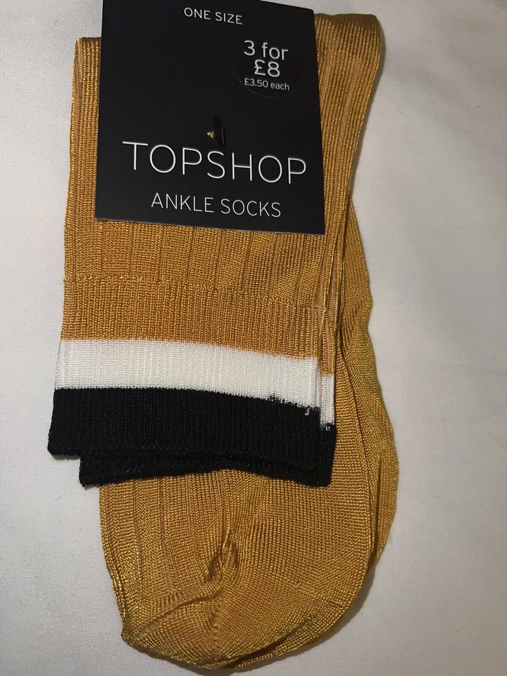 TOPSHOP Mustard Yellow Ankle Socks / One Size / *NEW* - Image 2 of 4