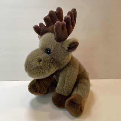 Get Your Hands on a Ganz Moose Plush Stuffed Brown Tan Beard Soft Sitting 10 