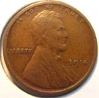 1914 P Lincoln Wheat Cent, VERY FINE  (14PSA5)