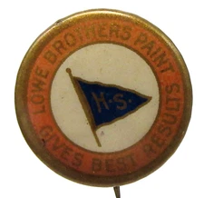 1920s LOWE BROTHERS PAINT 7/8" pinback button w/back paper ^