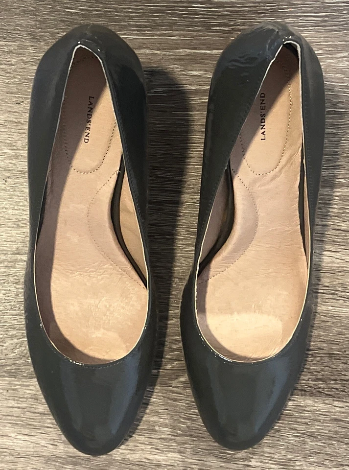 Lands End 11B Gray Ashby Patent Leather High Heel Pump Stiletto Verastile Classy - Image 2 of 4