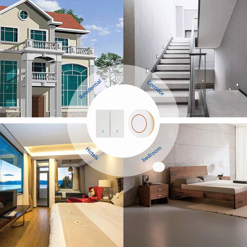 Interruttore Smart Wireless Luce-RF 433Mhz Interruttore Pannello Parete con Telecomando Mini - Immagine 2 di 4