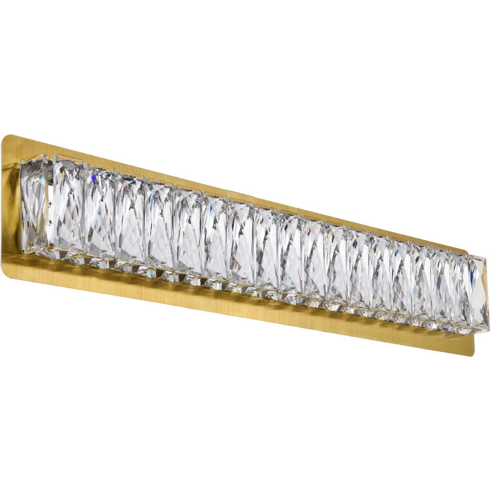 Wall Sconce Crystal Dining Room Bathroom Goldish Vanity Light Fixture 24" - Image 3 of 4