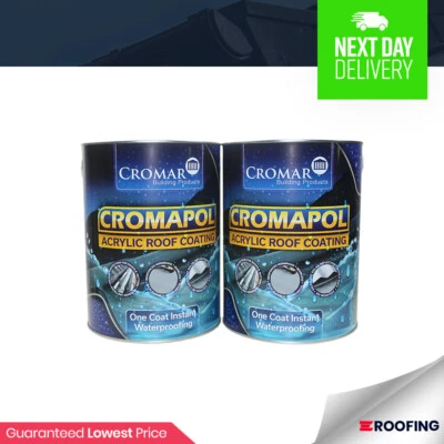 2 x Cromapol 5KG | Emergency Repair | Roof Paint Sealant | Waterproof | 10kg