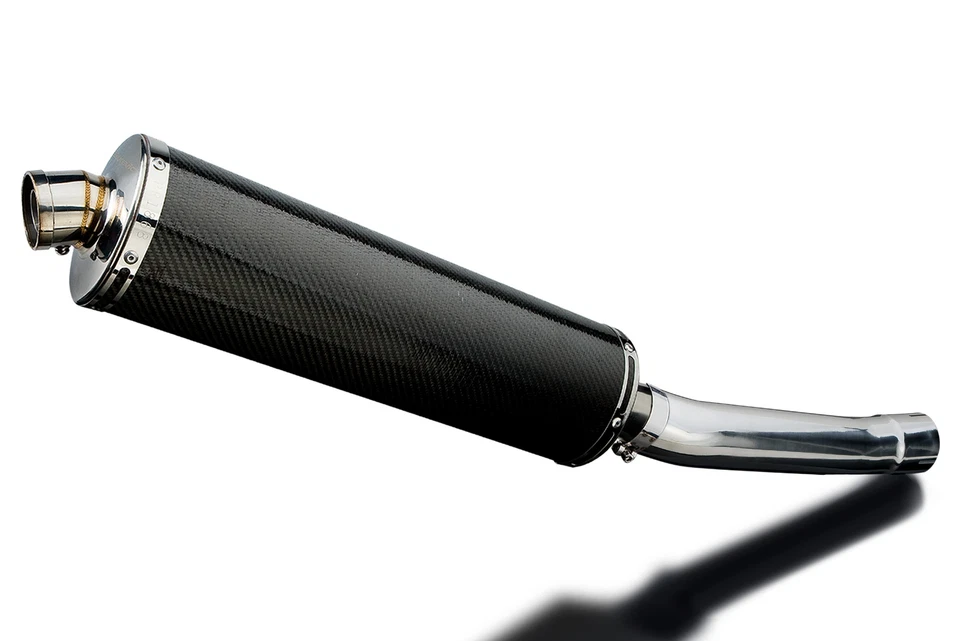 Yamaha YZFR6 YZF-R6S 2003-2009 Kit de silenciador de escape de carbono ovalado de 18" deslizable Foto 2 de 4