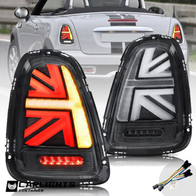 Luces Traseras LED Para Mini Cooper R56/R57/R58 2007-2011 – Diseño Union Jack, Secuencial, Claras