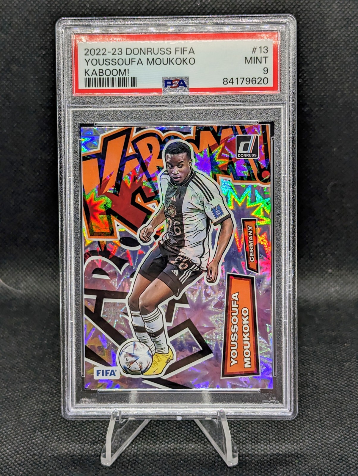 2022-23 Donruss FIFA #13 Youssoufa Moukoko Kaboom! PSA Mint 9 - GERMANY
