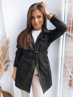 Damen Mantel Blazer Langarm Anzug Oberteil Casual Longblazer mit Gürtel DSTREET