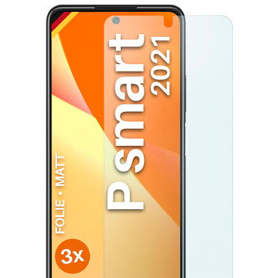 3x Schutzfolie Matt für Huawei P smart 2021 Displayschutz Handyfolie Anti Reflex