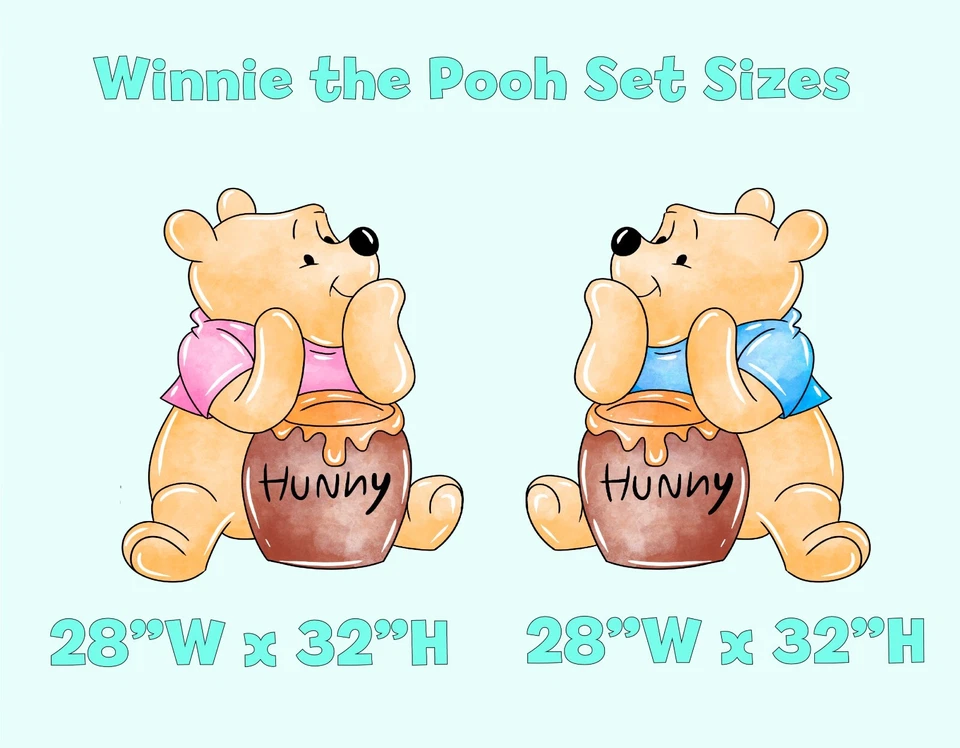 Decoración Recortada Clásica Winnie the Pooh, Set 2 Osos Bebé Cumpleaños, Baby Shower Foto 2 de 4