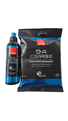 Rupes DA Coarse Bundle: 250ml Blue Cutting Compound + 5'' Blue Rupes DA Foam Pad