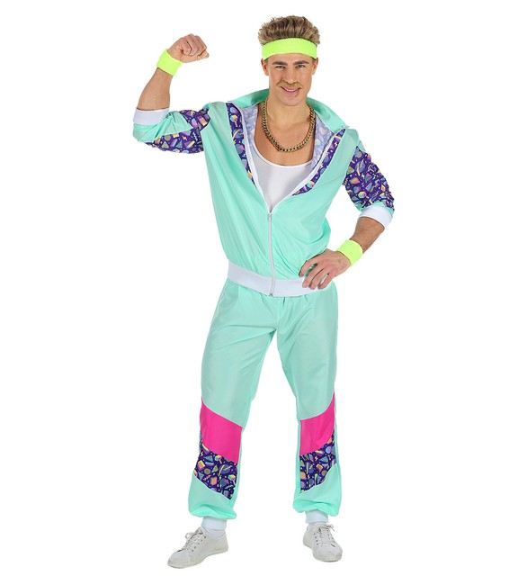 80er Años traje jogging entrenamiento Baño Botón Chándal Cani disfraz L 52  | Compra online en eBay
