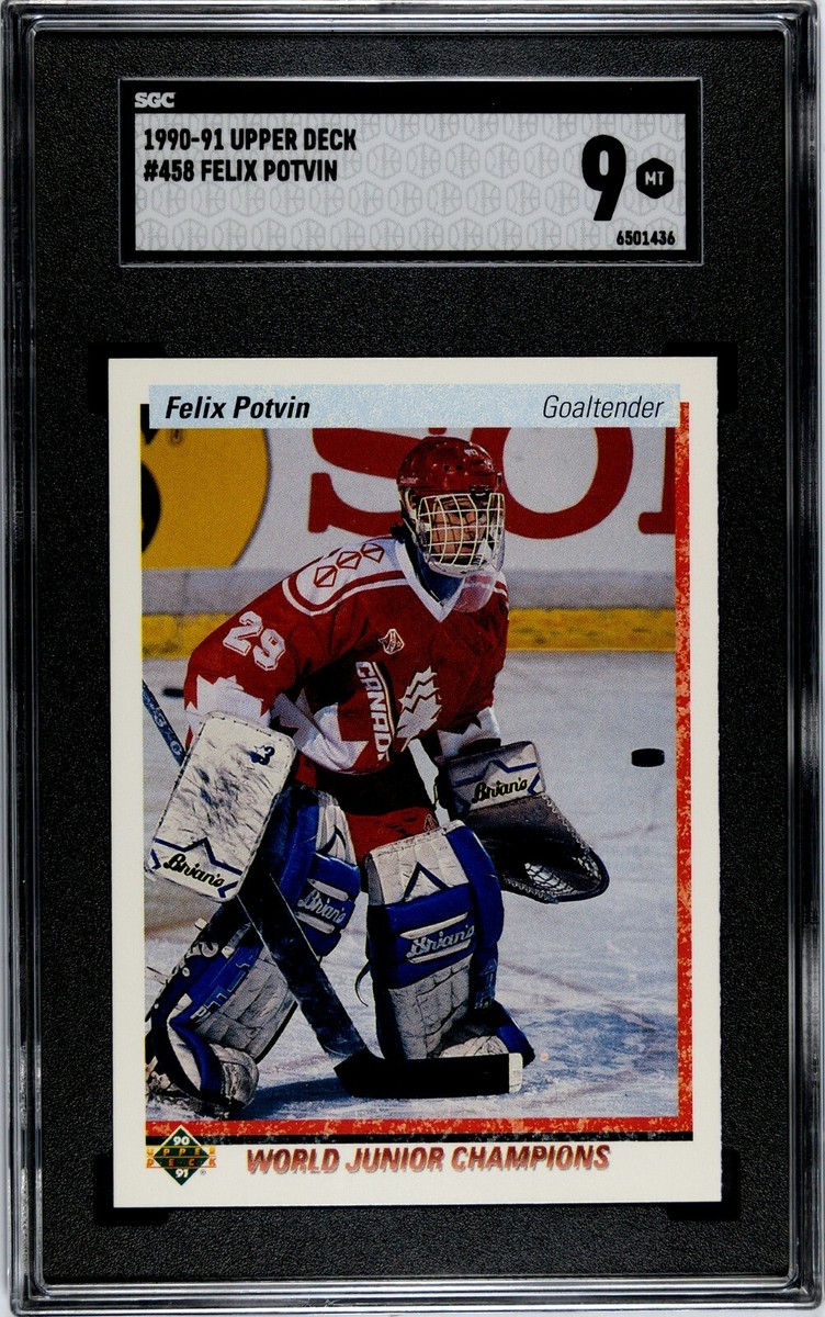 90-91 Upper Deck ROOKIE RC Card # 458 FELIX POTVIN GRADED 9