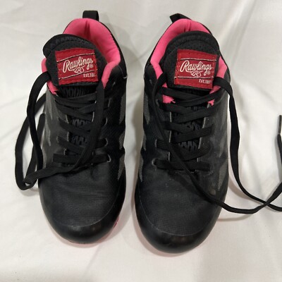 LITTLE GIRLS BLACK PINK RAWLINGS CLEATS SOCCER