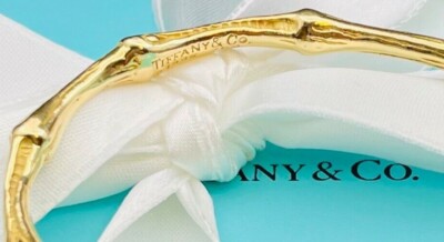 Tiffany & Co Bamboo Bangle Bracelet in 18K 30 gr. RARE Circa 1996 