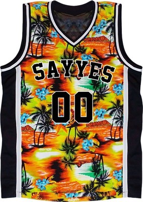 orange black basketball jersey