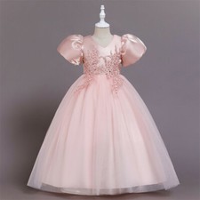 Flower Kids Girls Princess Long Dress Pageant Prom Girls Formal Gown Birthday