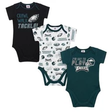 Philadelphia Eagles Baby Onesie Bodysuit 3 Pk - Gerber NFL 0-3m 3-6m 6-12m 18m