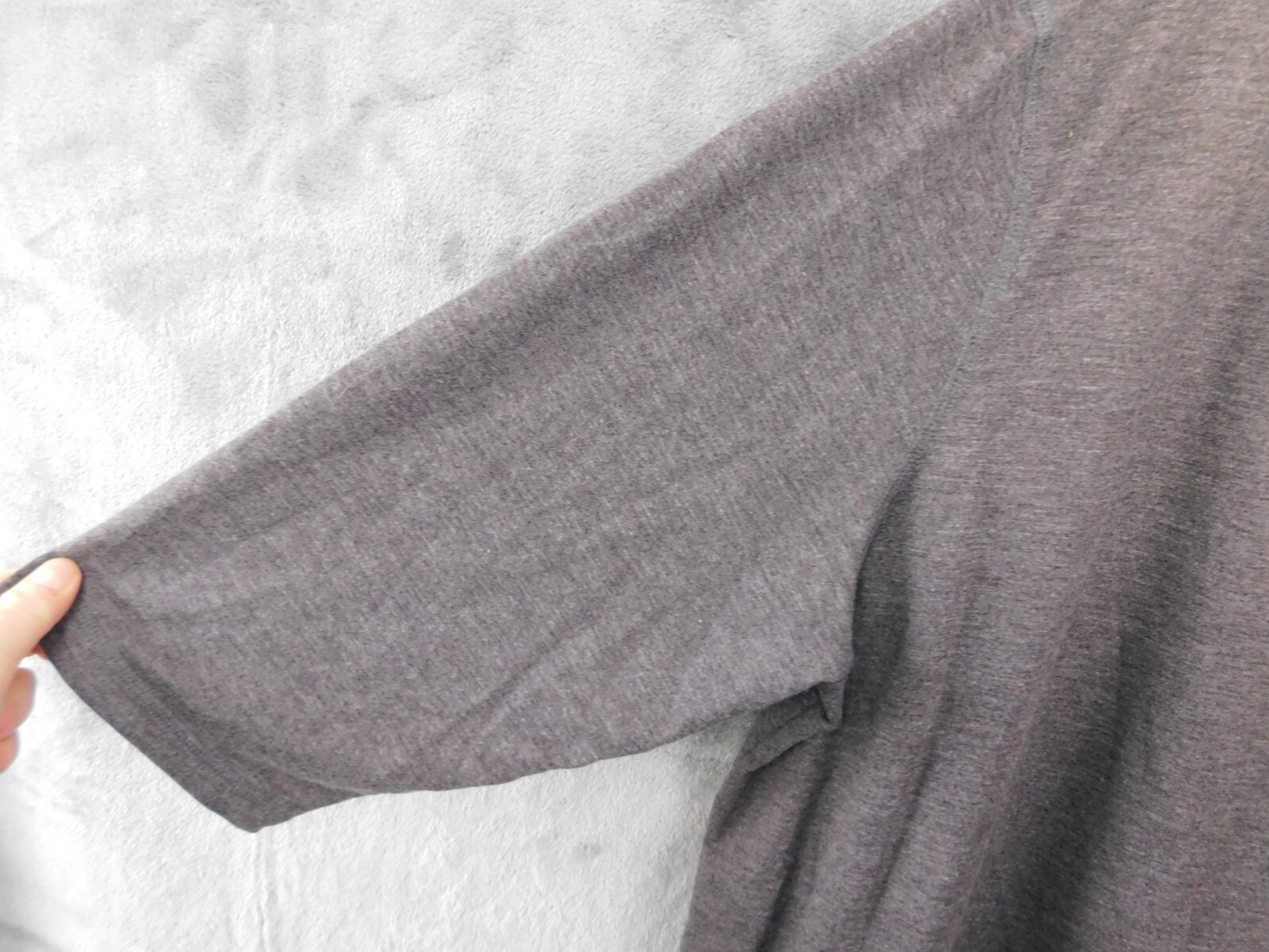 LOGO Lori Goldstein Tunic Womens 3X Gray Sweatshirt Lace Hem Lounge Relaxed